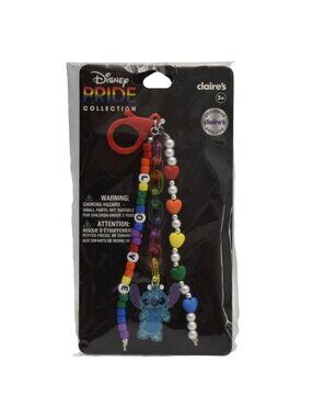 Disney Pride Stitch Keychain Backpack Clip Love Beads Hearts Claires Rainbow
